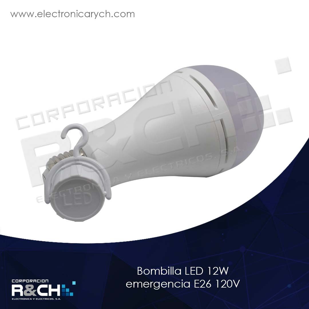 60-ELED-12W bombilla LED 12W emergencia E26 120V