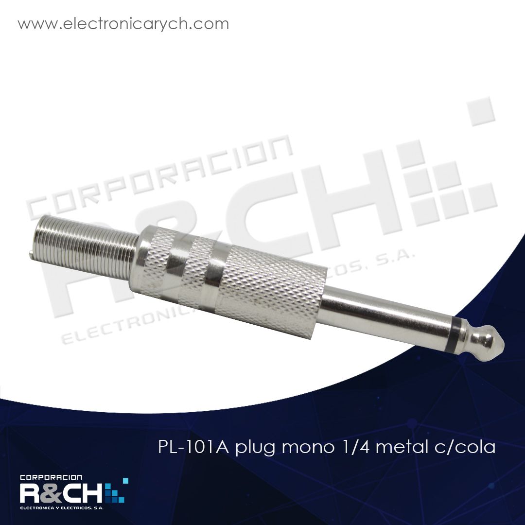 PL-101A plug mono 1/4 metal c/cola