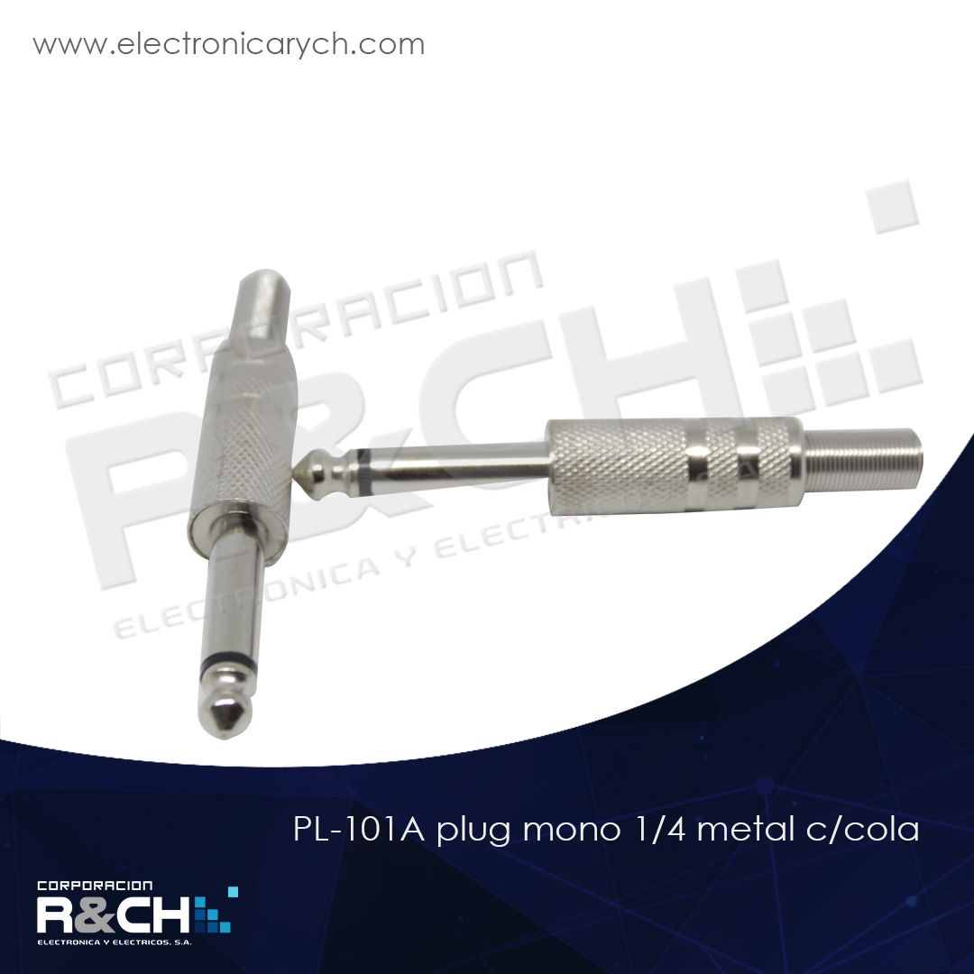 PL-101A plug mono 1/4 metal c/cola