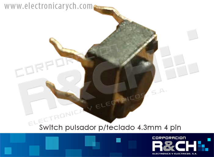 SW-4P4.3 switch pulsador p/teclado 4.3mm 4 pin push boton