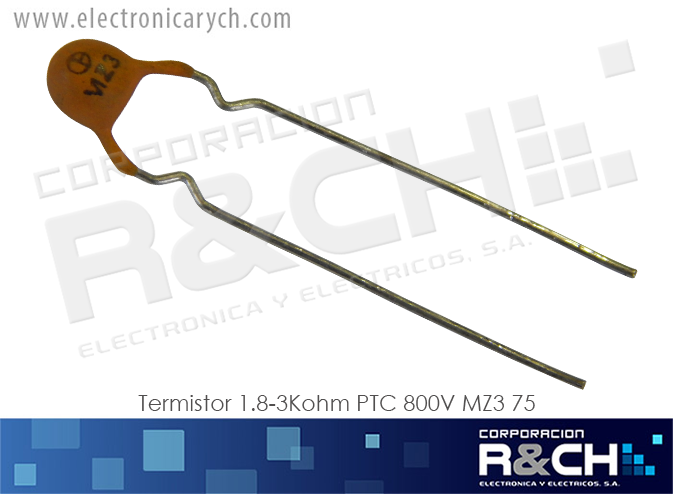 TM-P1.8K termistor 1.8-3Kohm PTC 800V MZ3 75°
