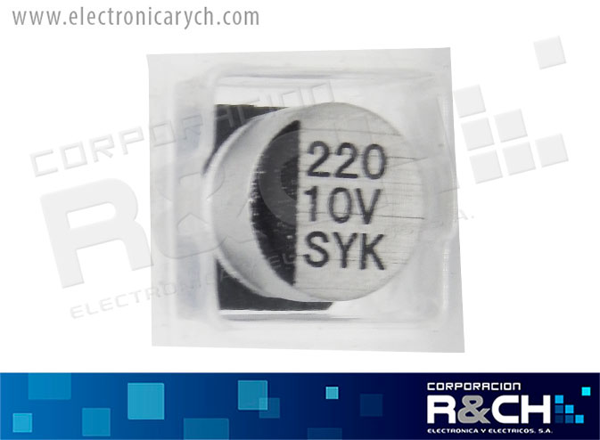 FE-SMD220UF/10 filtro electrolítico aluminio  220uF 10V SMD