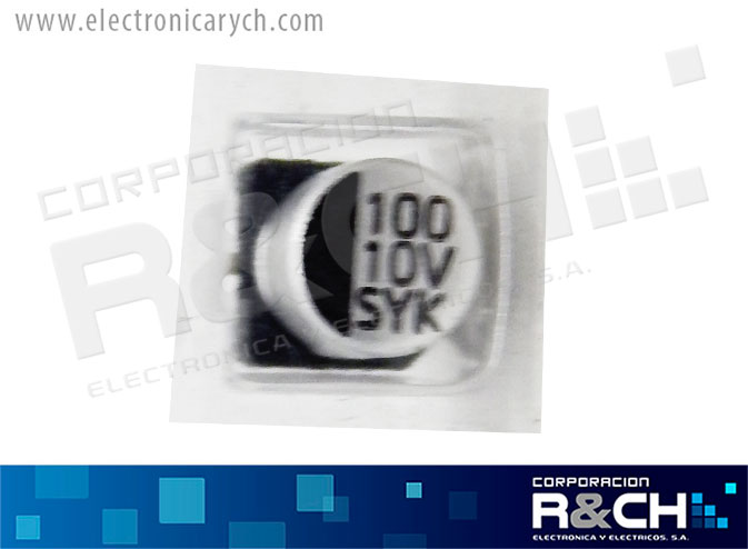 FE-SMD100UF/10 filtro electrolítico aluminio  100uF 10V SMD