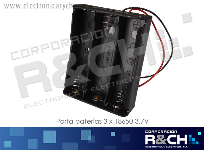 PR-186503 porta baterias 3 x 18650 3.7V