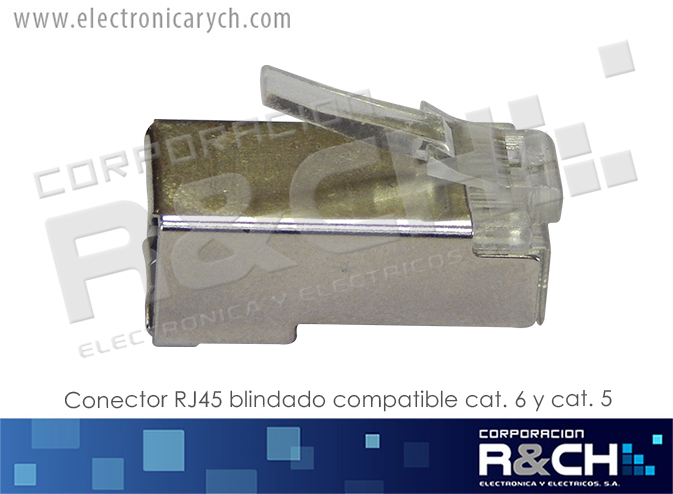 CN-RJ45B conector RJ45  blindado compatible cat. 6  y cat. 5