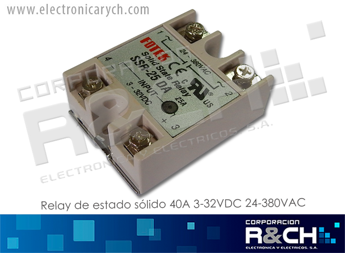 RL-SSR25DA Relay De Estado Solido 25A 3-32VDC 24-380VAC