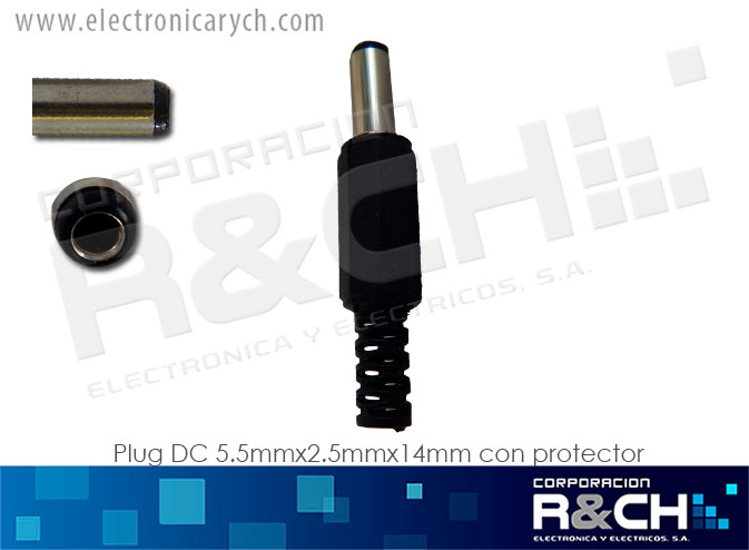 P-239A plug DC 5.5mmx2.5mmx14mm con protector