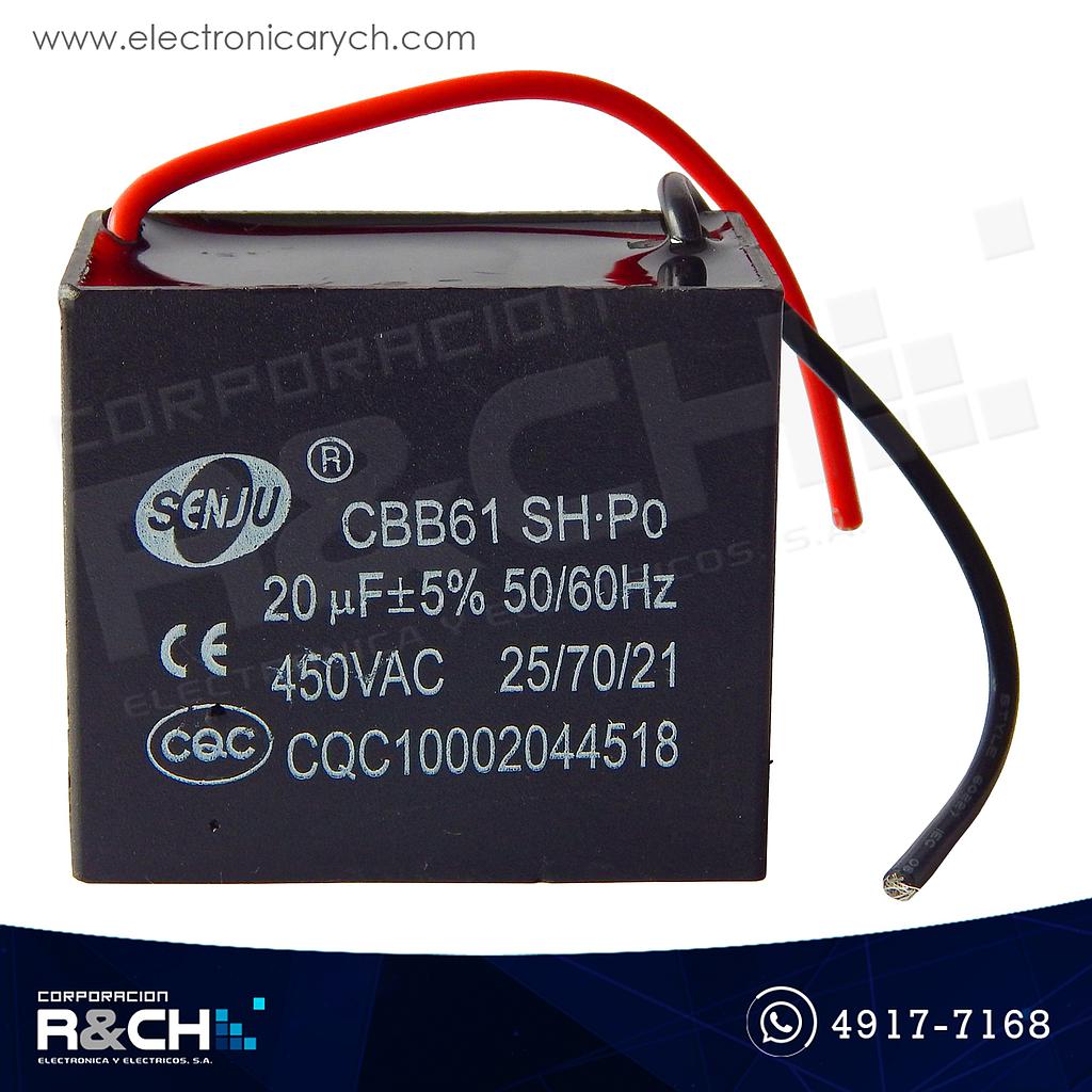 CBB61-20UF Capacitor 20uF 450V AC Para Ventilador