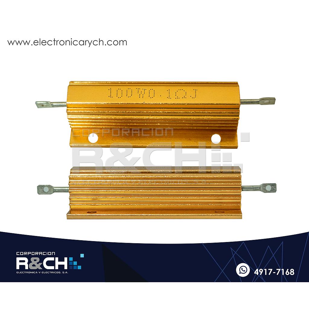 Uxcell Resistencia De Carcasa De Aluminio De 50 W, 100 Ohmios, 5% Aluminio, Montaje En Chasis, Carcasa De Aluminio, Resistencias De Carga, Tono Dorado, 1 Unidad