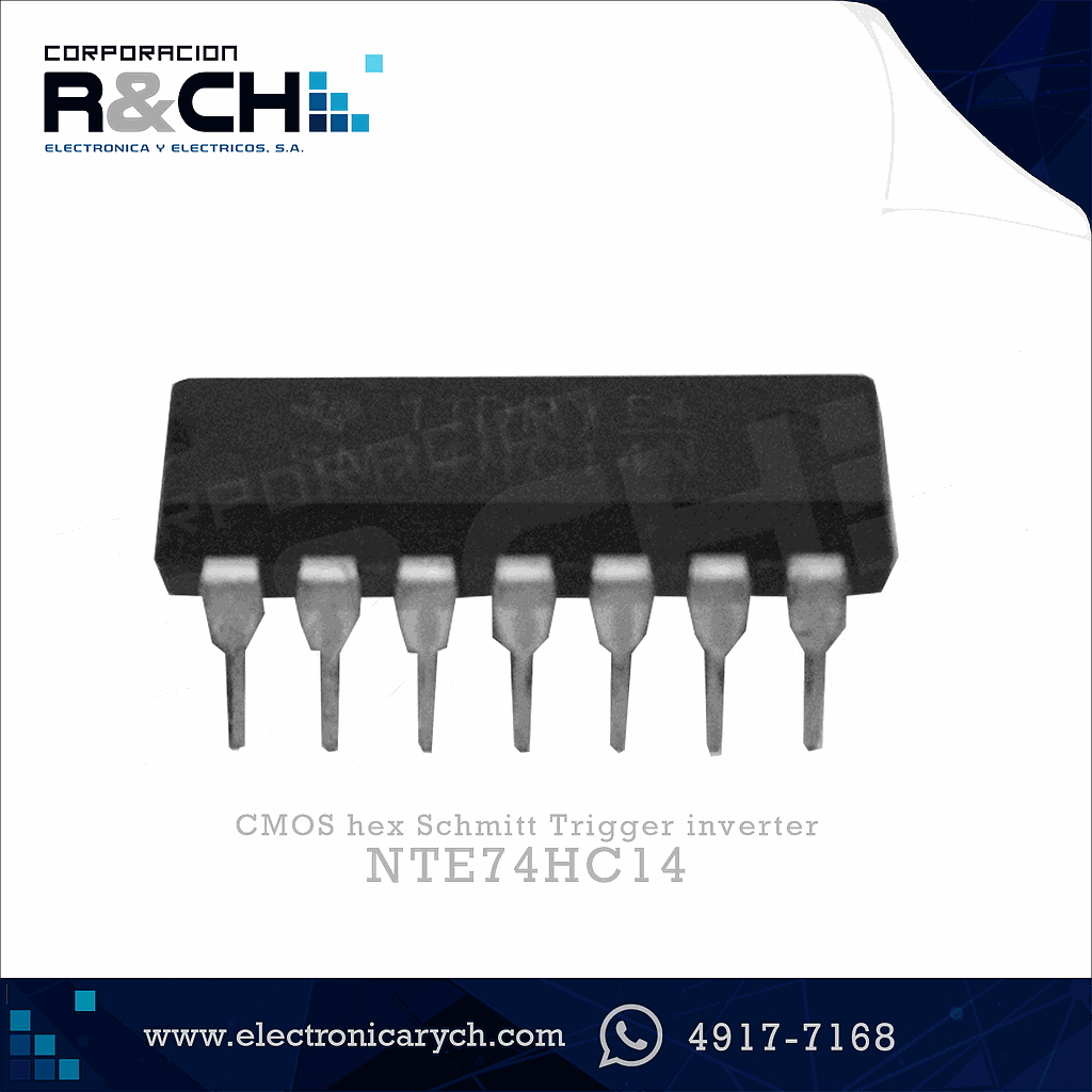 Nte Hc Cmos Hex Schmitt Trigger Inverter Electronica R Ch