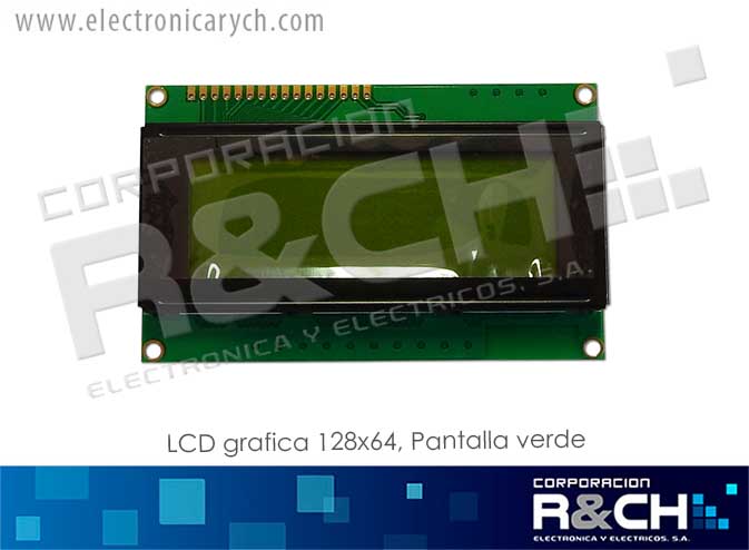 LCD-G128X64G LCD 128x64, verde