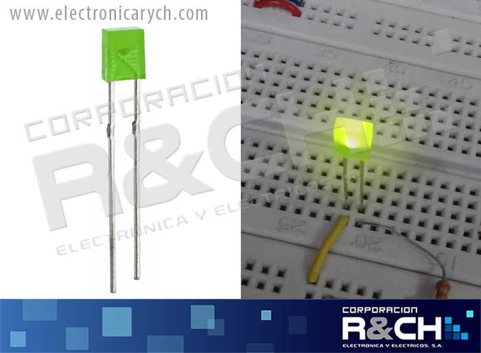 LD-RV LED rectangular verde