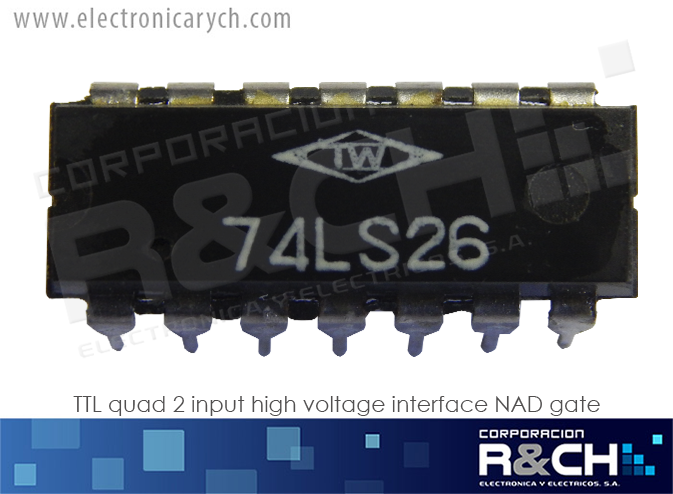 NTE74LS26 TTL quad 2 input high voltage interface NAD gate 74LS26