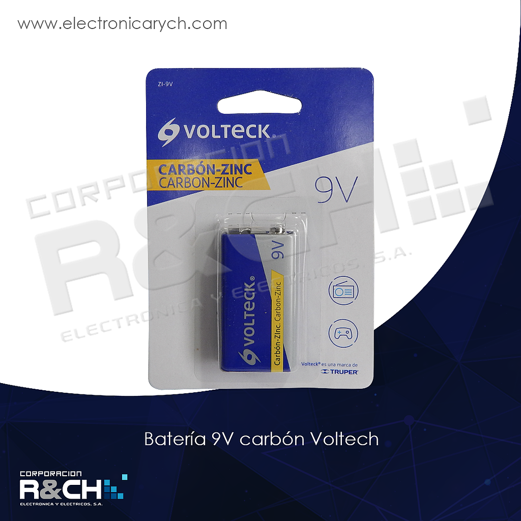 46312 bateria 9V carbon Voltech/_GP | Electronica R&CH