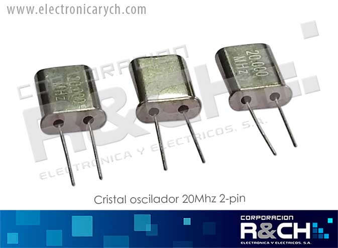 CR-20M/2 cristal oscilador 20Mhz 2-pin