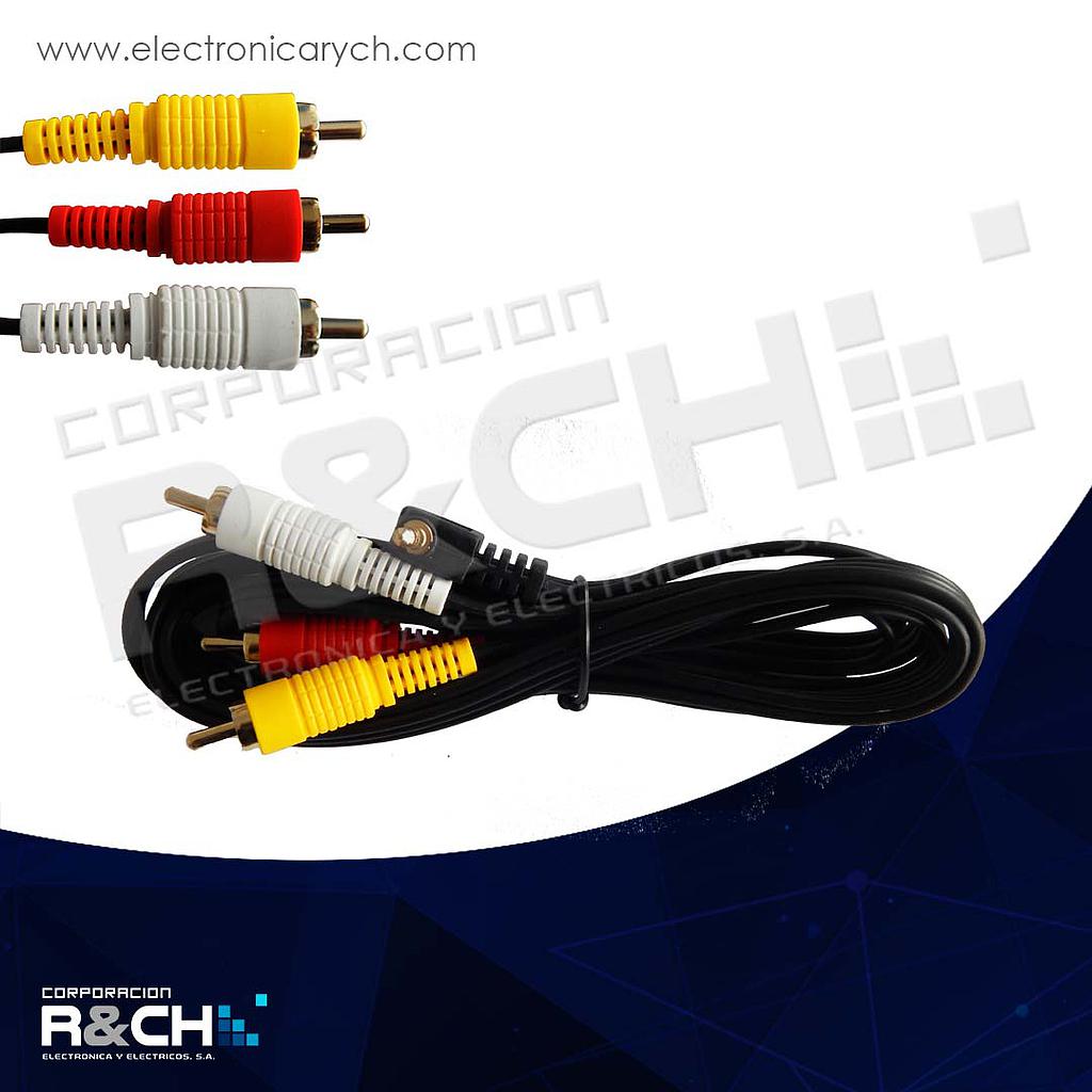 M-253G extension plug 3.5 angular a 3 lineas RCA plug 6 pies
