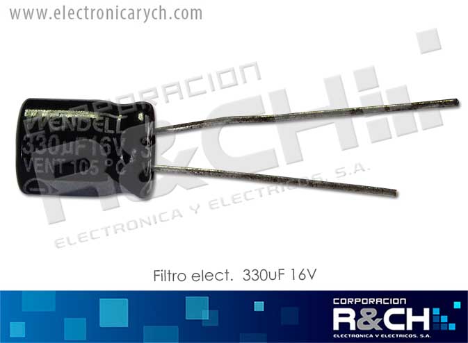 FE-330U/16 filtro elect. 330uF 16V