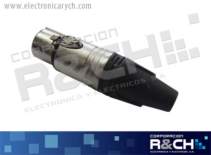 JC-1516 jack canon metal cola plastica negro p/microfono