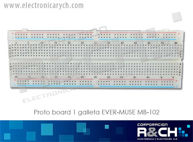 PB-MB-102 Proto Board 1 Galleta  EVER-MUSE  MB-102 830 puntos