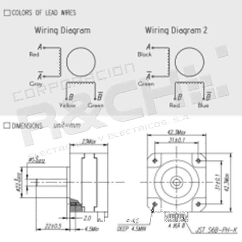MT-J3C motor stepper para impresora 3D extruder