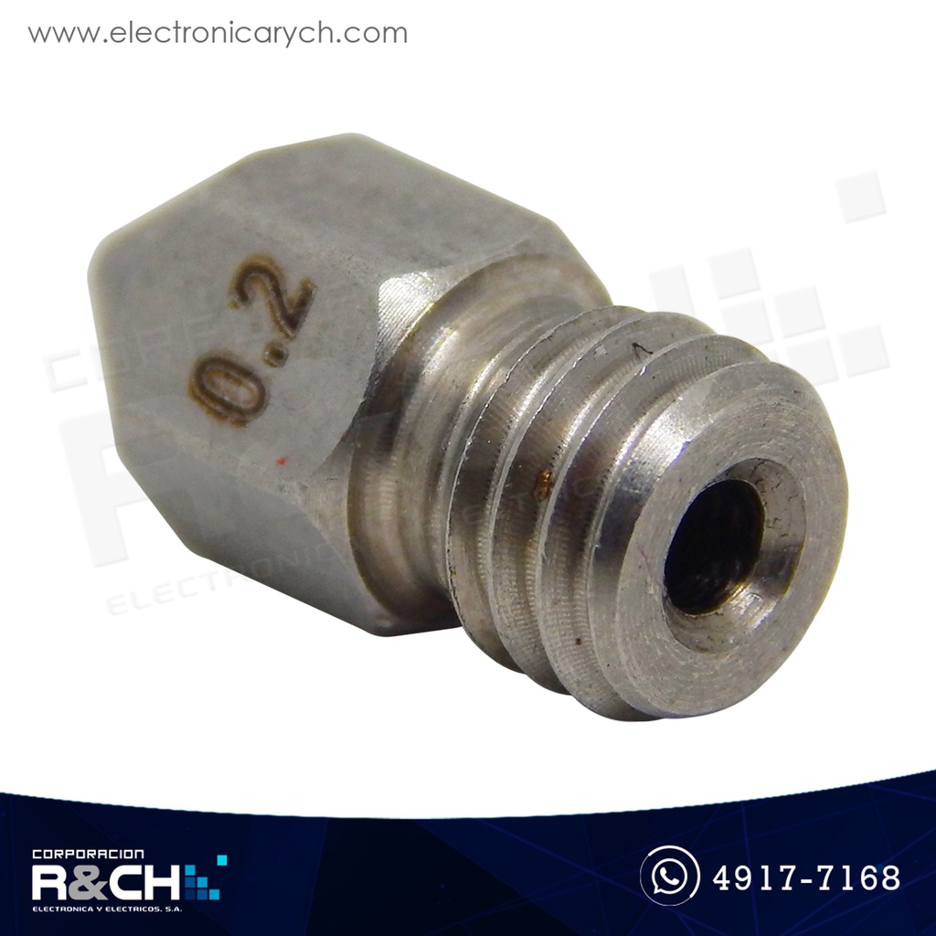 IP-1752P Boquilla para impresora 3D 1.75/0.2mm plateada MK8