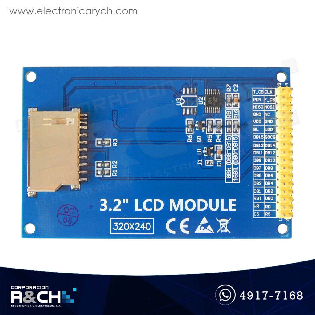 MD-32TFT Módulo LCD TFT 3.2" 320x240 ultra HD, compatible arduino mega 2560 touch