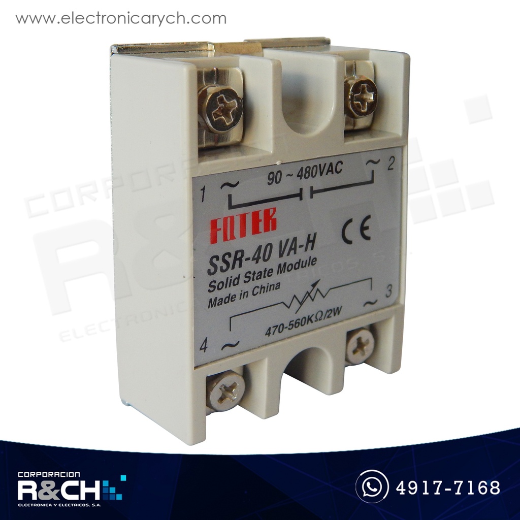 RL-SSR40VA Relay de Estado Sólido 40A 470-560KΩ/2W 24-380VAC