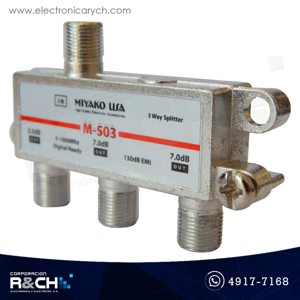 CN-M503 Conector coaxial 5-1000Mhz 1-in 3 out alta definicio