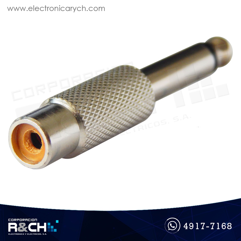 P-130 Adaptador jack RCA plug 1/4 mono metal