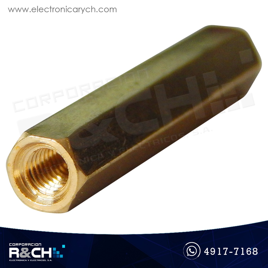 TN-25F Espaciador o separador M3 dorado 25mm hembra