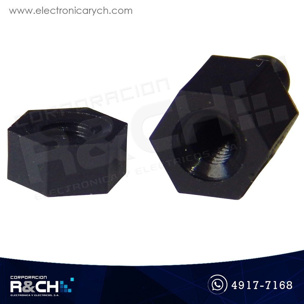 TN-6MP Espaciador o separador plástico M3x6+6mm con tuerca