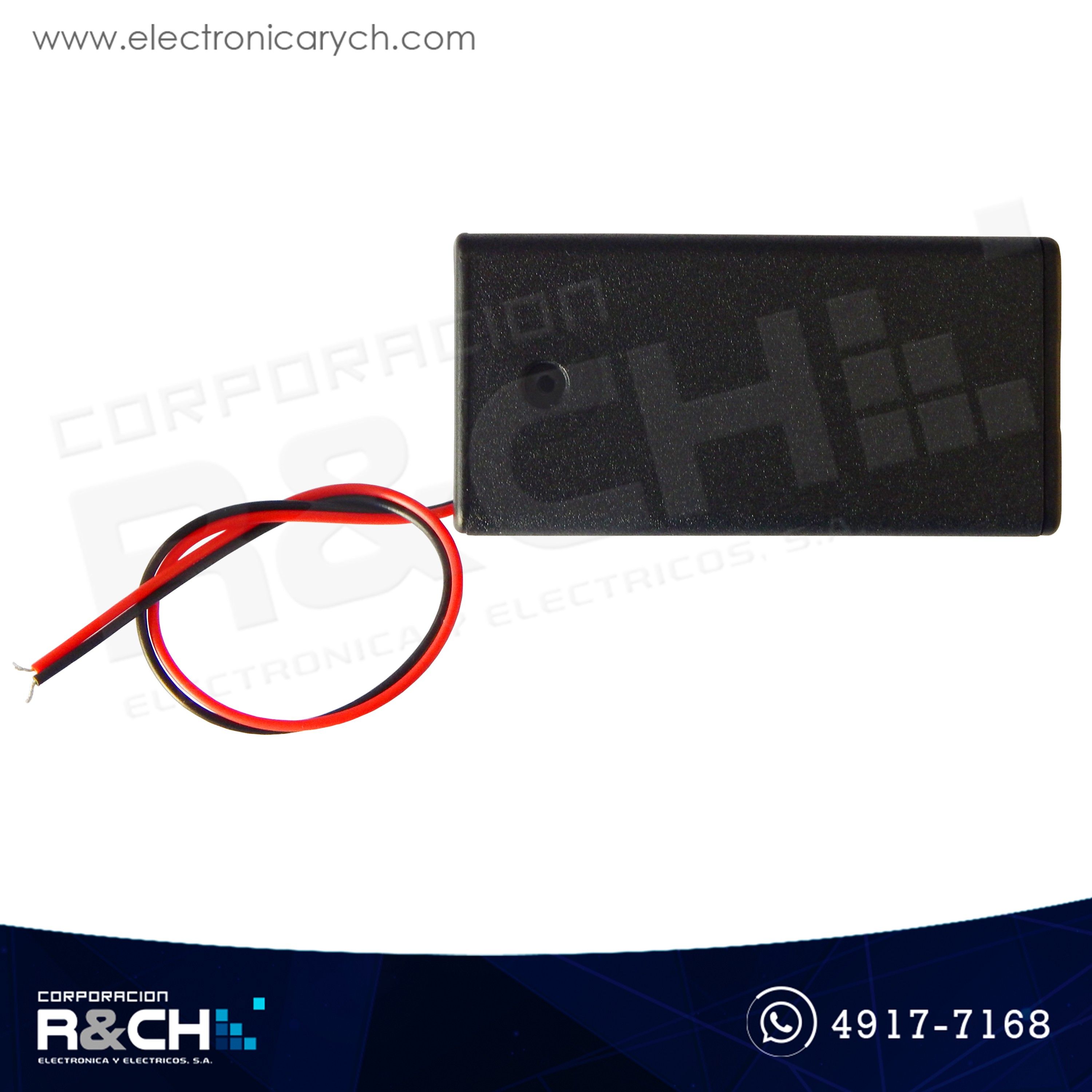 PR-B2XAACN Porta Bateria 2xAA Negro tipo Case Incluye Switch