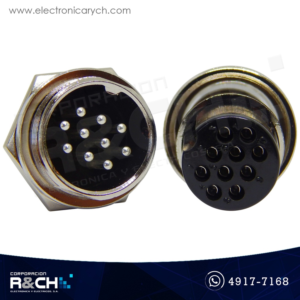 CN-GX20-10 Conector GX20 10 Pin Macho y Hembra