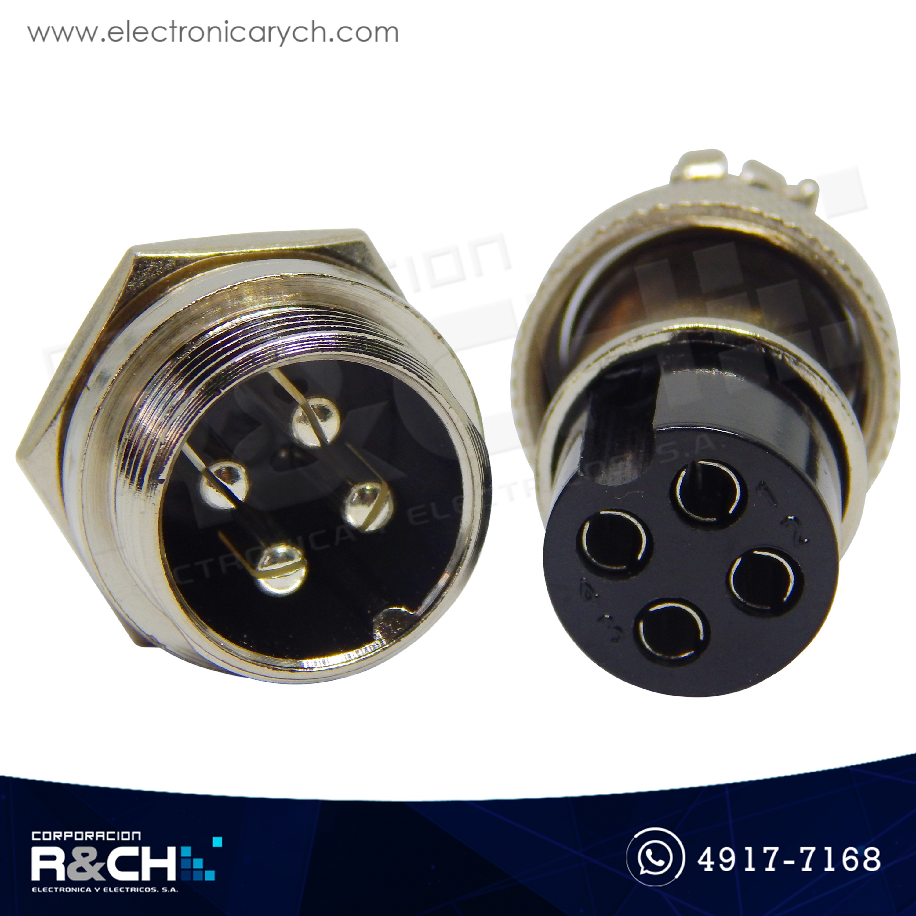 CN-GX20-4 Conector GX20 4 Pin Macho y Hembra