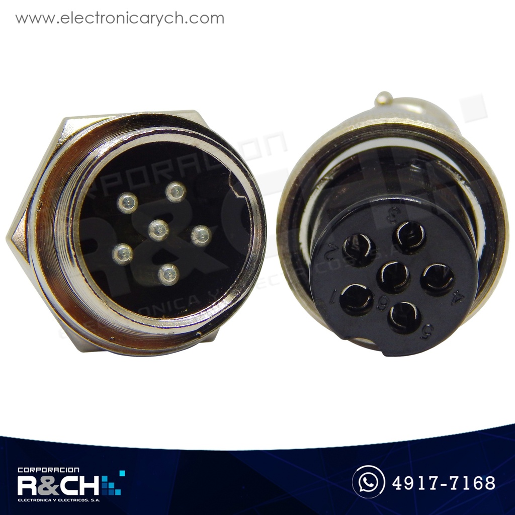 CN-GX20-6 Conector GX20 6 Pin Macho y Hembra