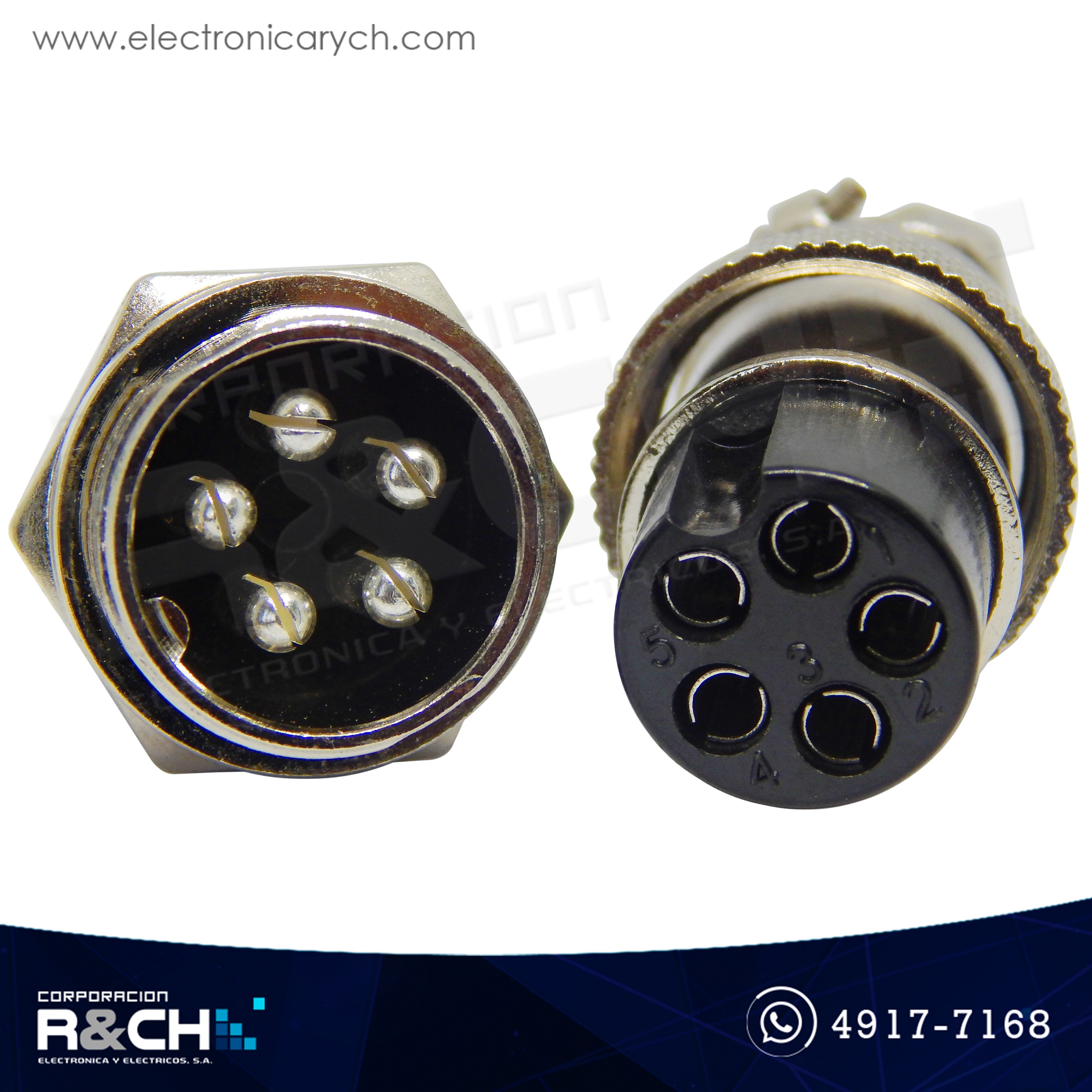 CN-GX20-5 Conector GX20 5 Pin Macho y Hembra