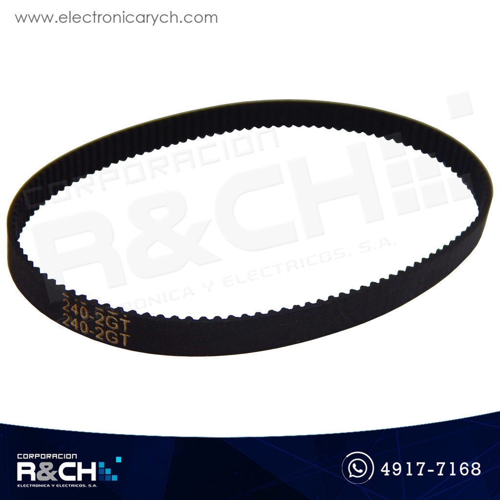 PL-240 Faja dentada de caucho L=240mm A=6mm GT2 mm