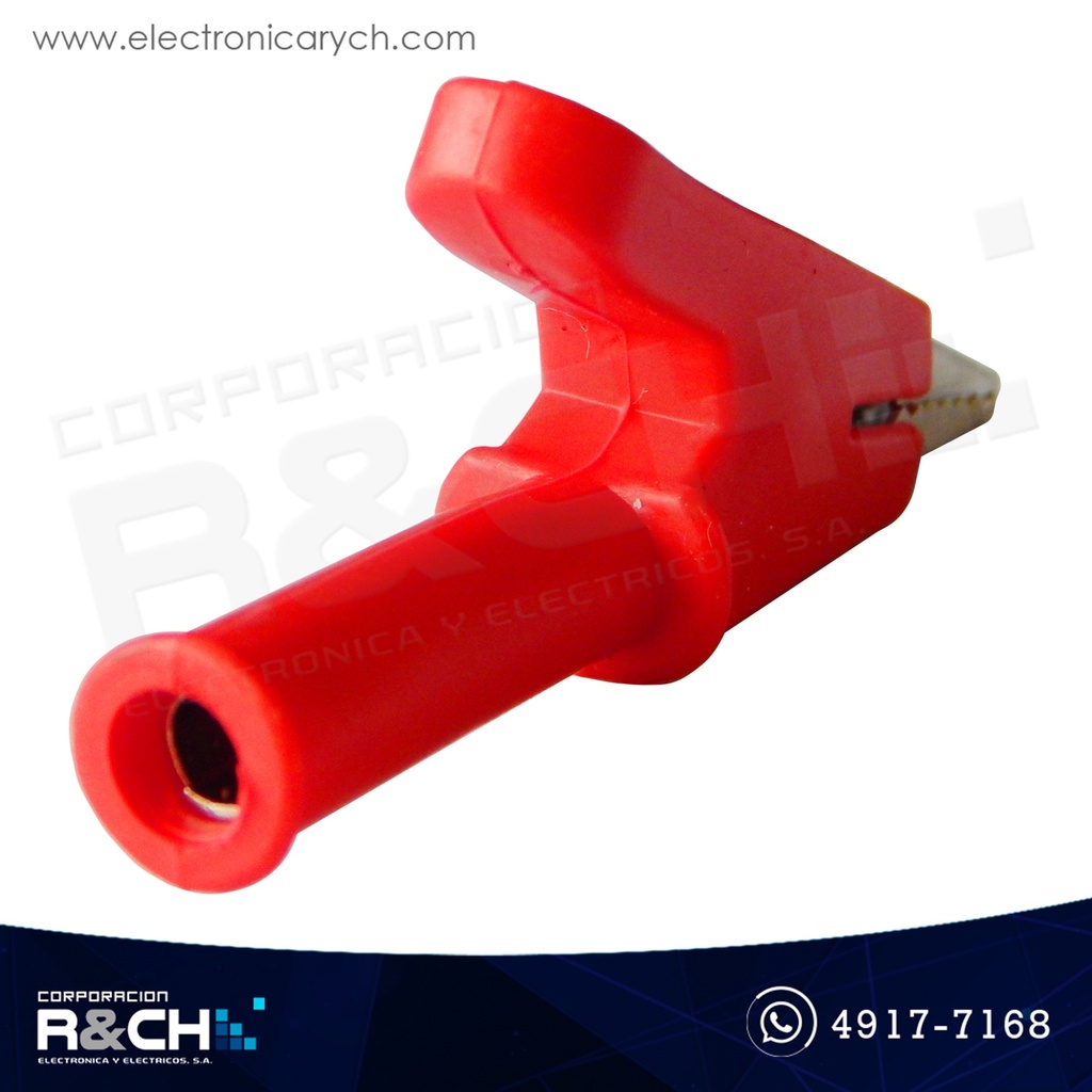 TM-592R Lagarto 30A Para Puntas de Multímetro Rojo