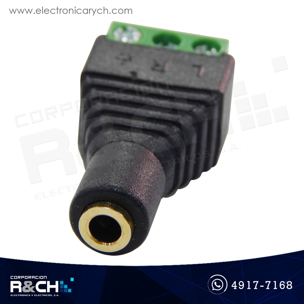 AD-105M Adaptador Plug Stereo 3.5 Macho a Bornera 3 Pin