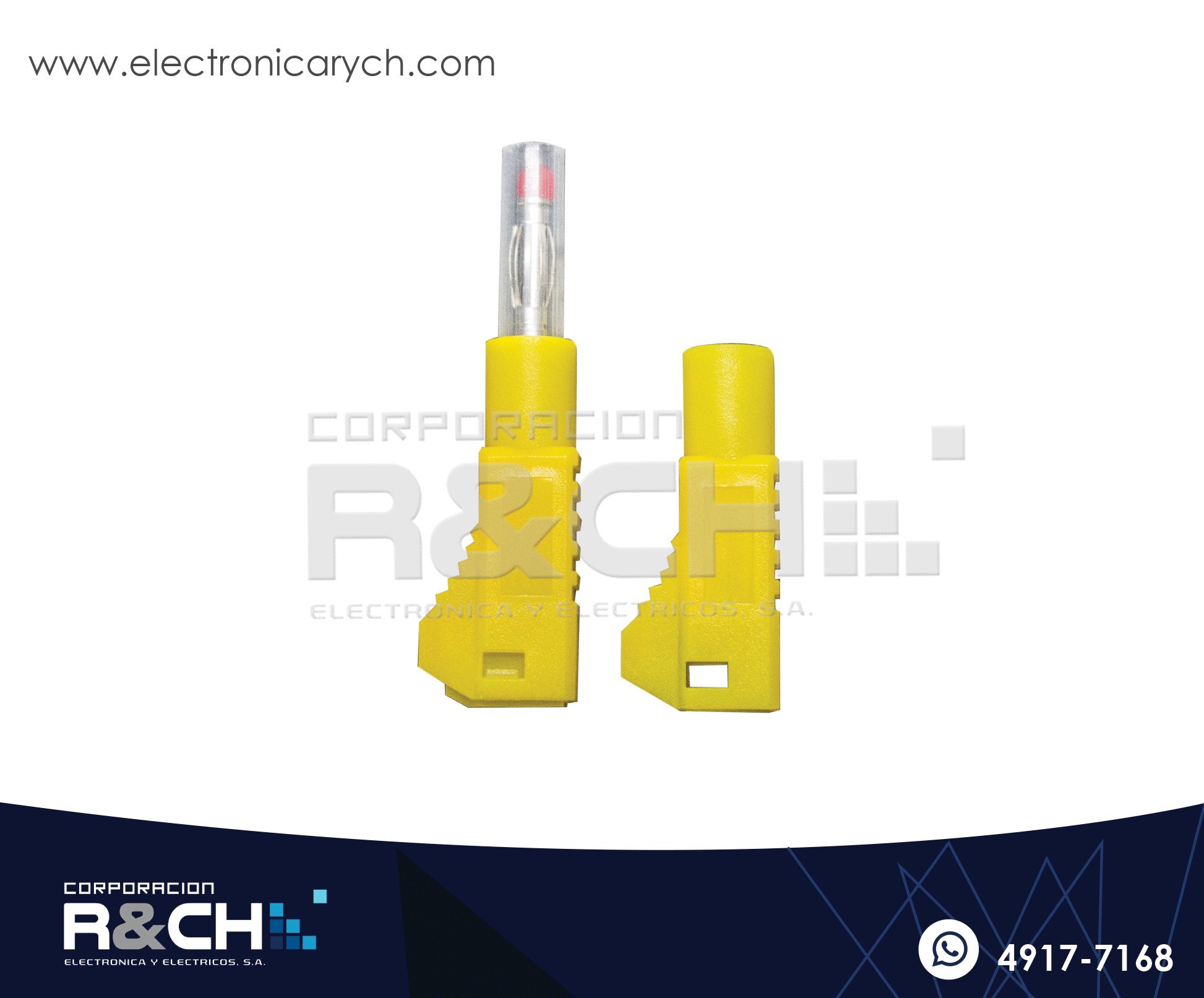 PL-343Y Plug Banana Apilable Amarilla Aislada
