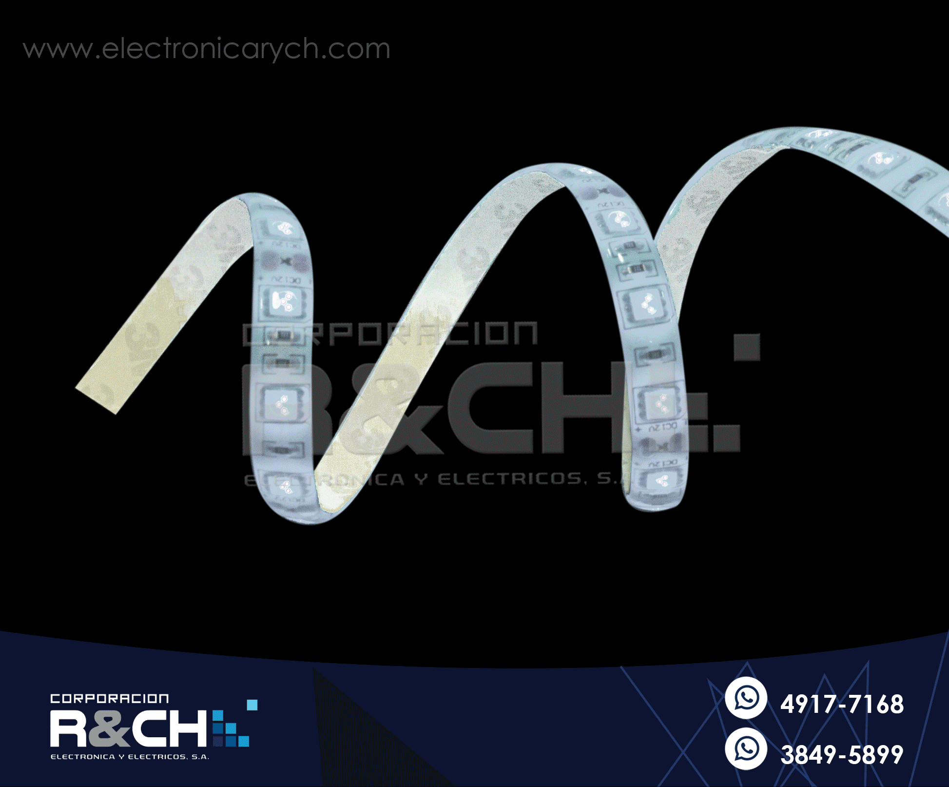 LD-5050TR tira LED flexible c-adhesivo rojo p/exterior 1 metro