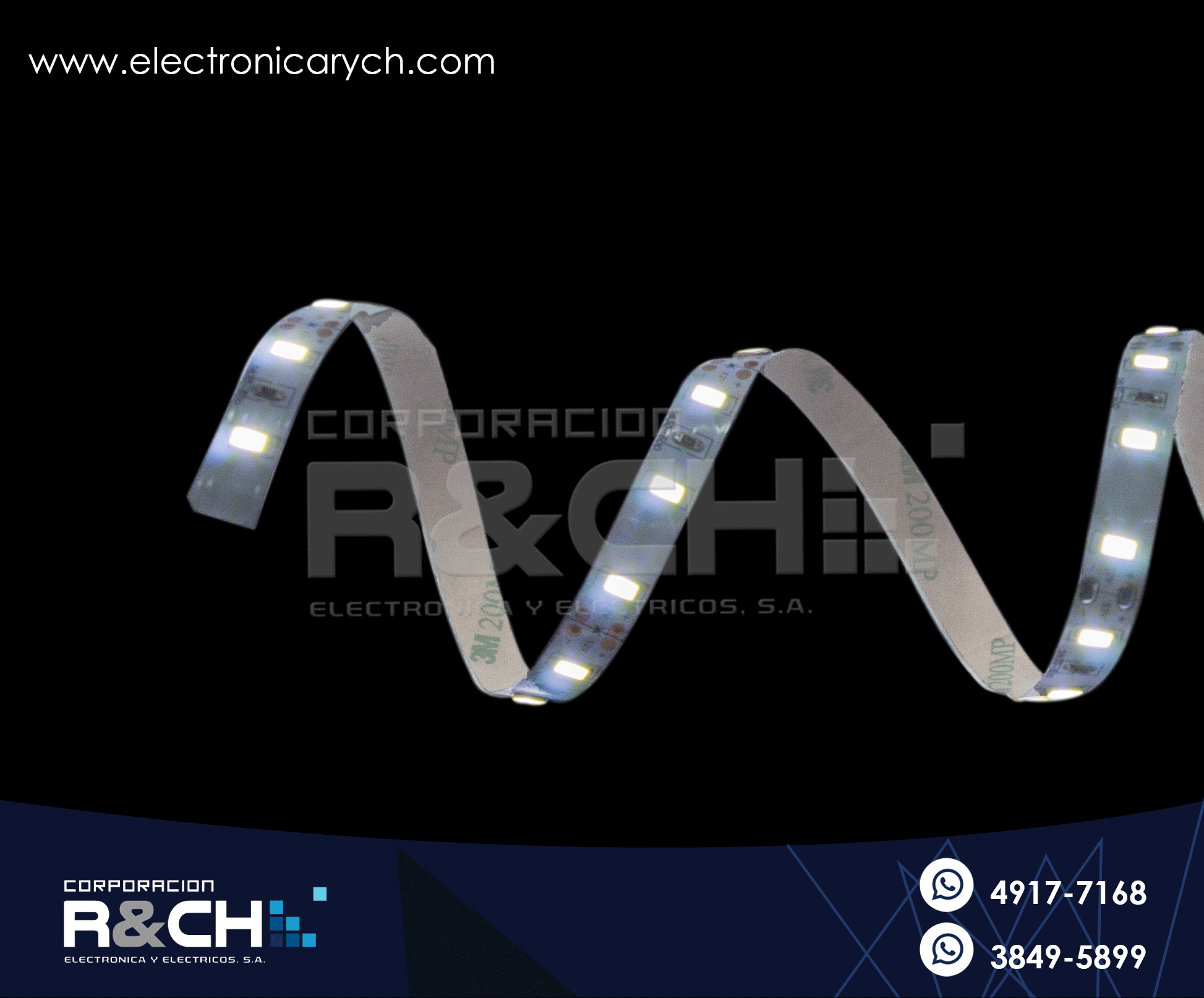 LD-5050TBI tira LED flexible c-adhesivo blanco para interio 12V 1 metro