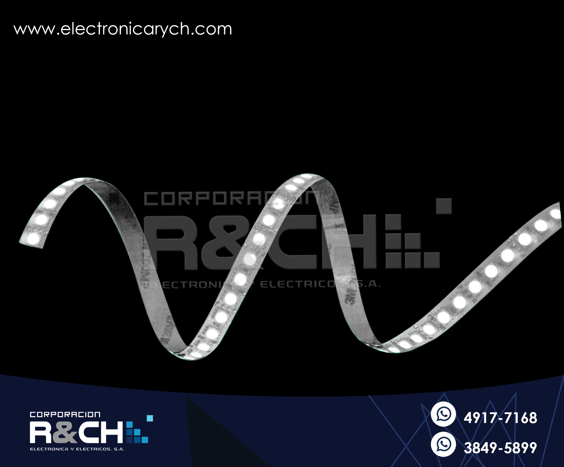 LD-3528V tira de LED verde c-adhesivo 5m 12V 2A p/interior