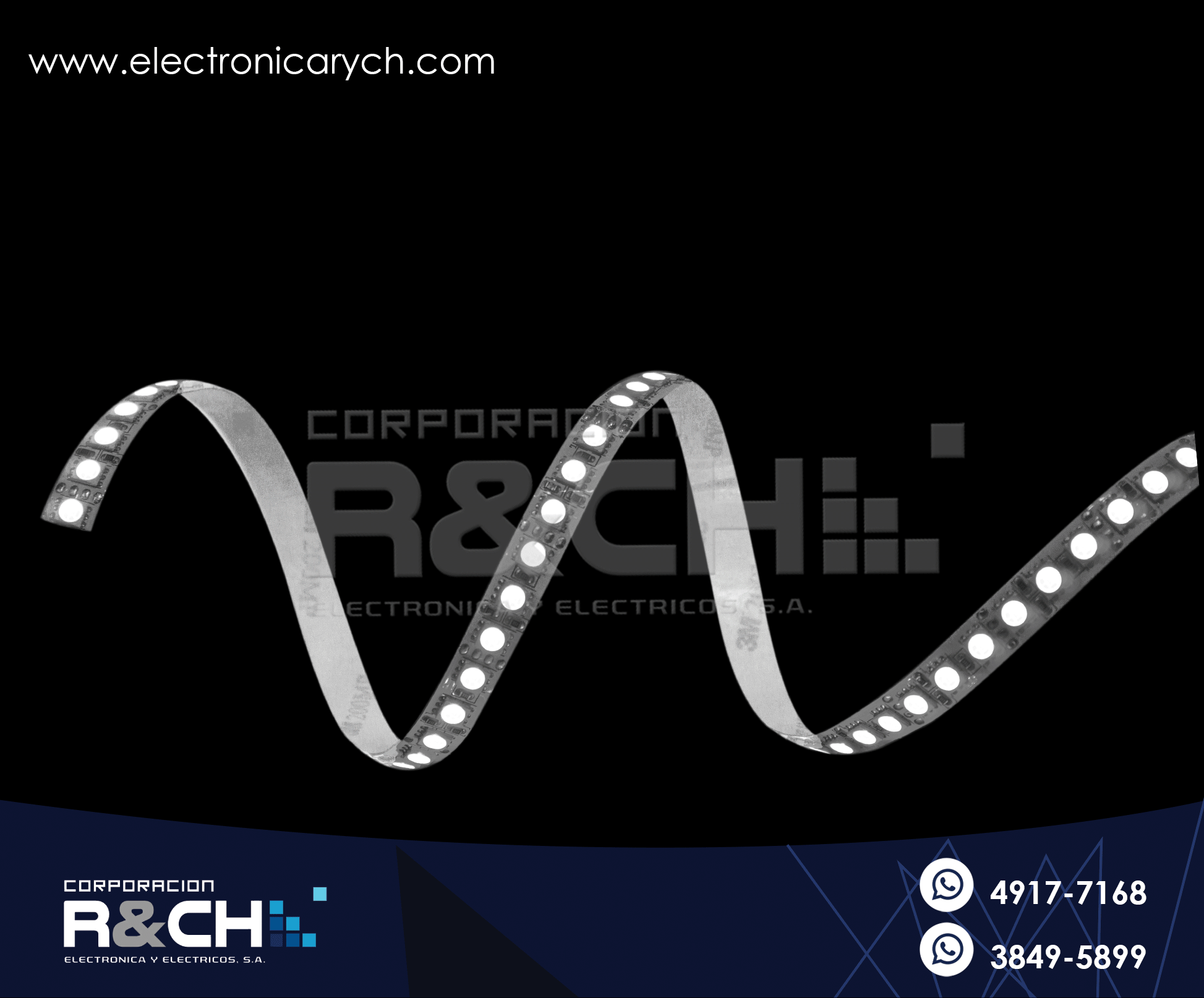 LD-3528AZ tira de LED azul c-adhesivo 5m 12V 2A p/interior 1 metro