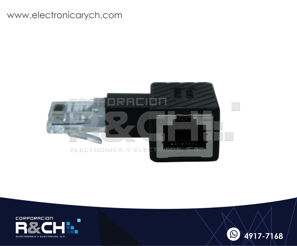 AD-45MCR Adaptador RJ45 Plug a Jack Curvo Derecho