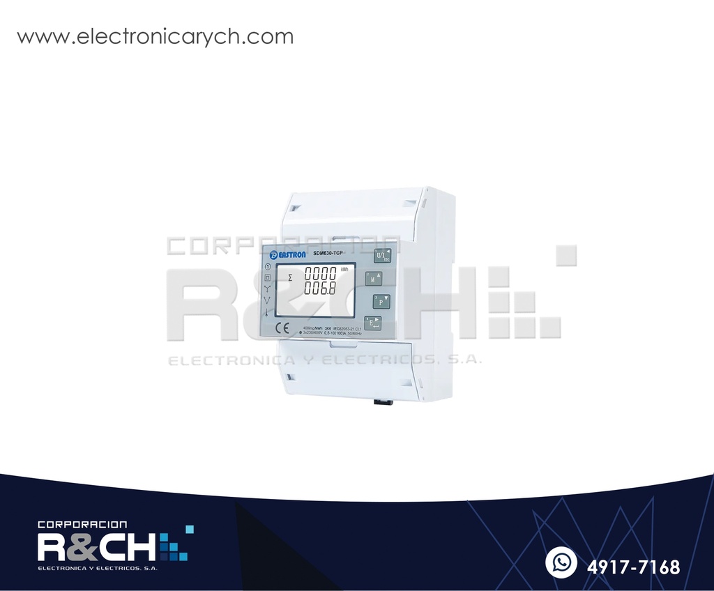 SDM630-TCP Medidor de Energía Bidireccional Modbus TCP trifásico