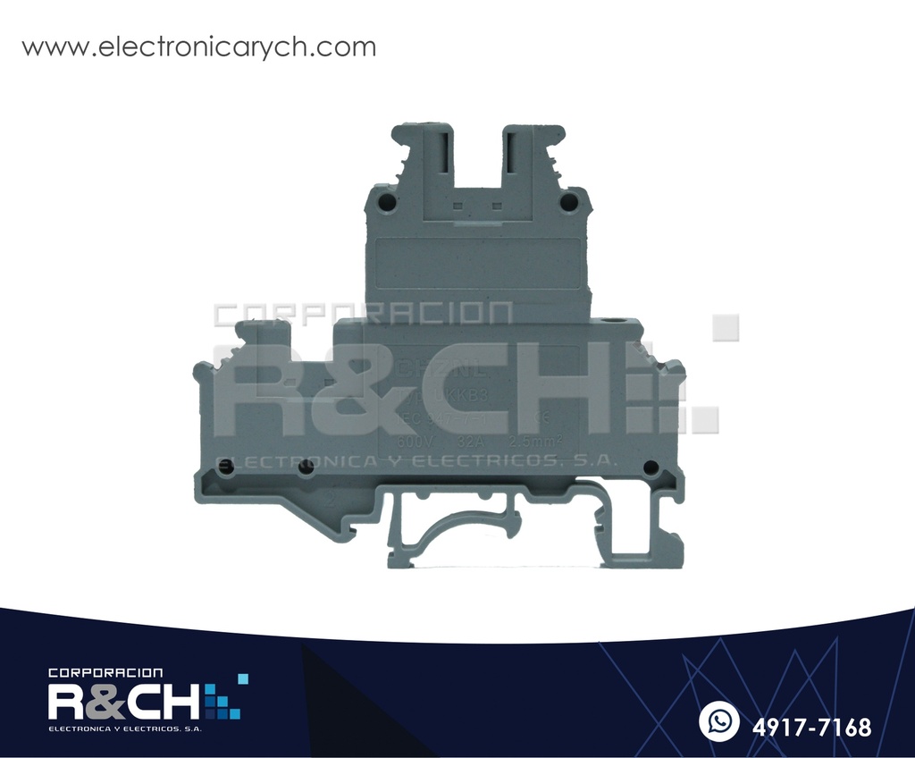 TN-UKKB5 Bornera Doble Piso 4mm gris
