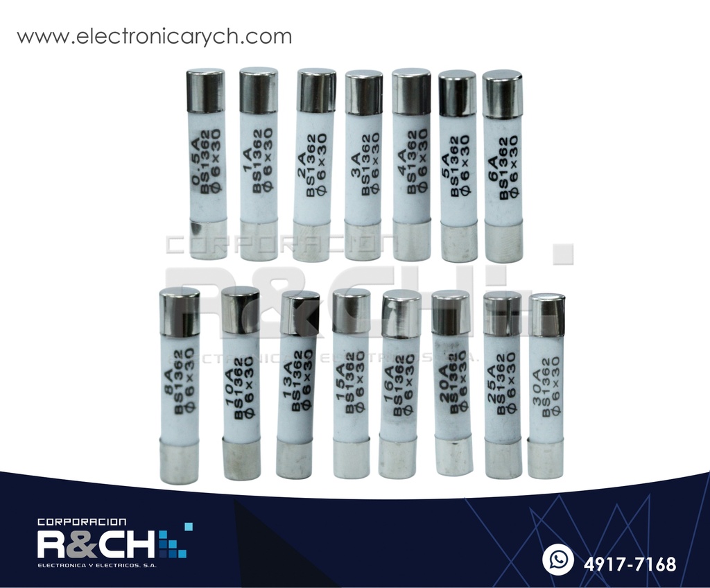 SX-630C Set de Fusibles Americano Ceramico 6x30mm