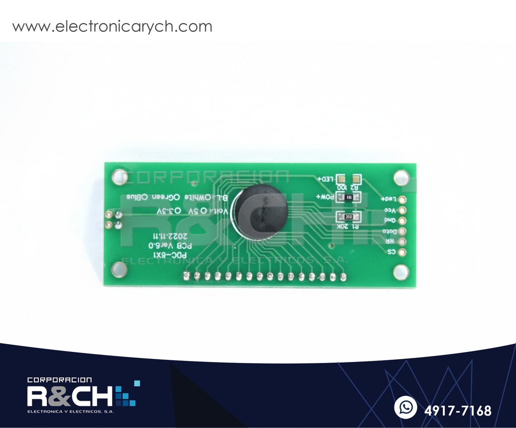 LCD-68WL LCD 8 Segmentos 6 bits Luz Fondo Blanca