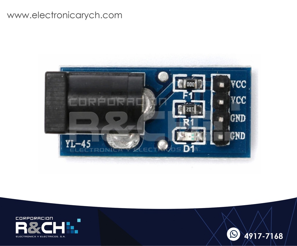 MD-JDC55 modulo jack DC 5.5x2.1mm 2 pin VCC, 2 pin GND